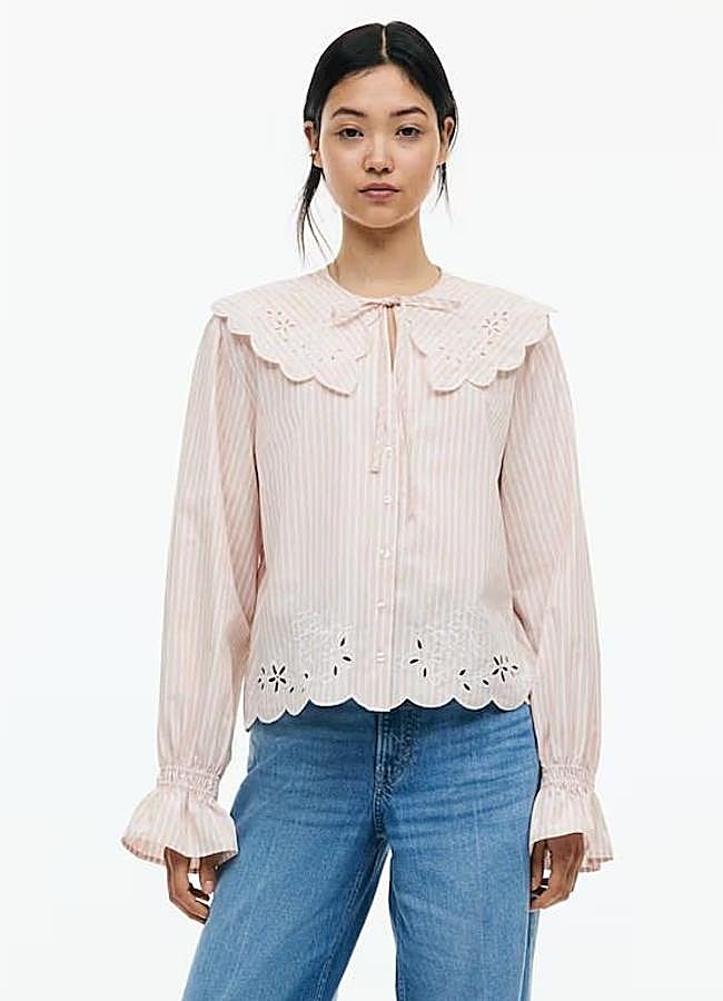 Imagen - Blusa con cuello bobo de rayas