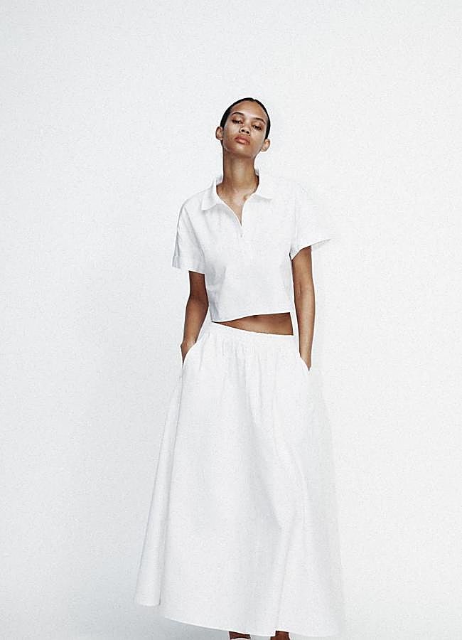 Imagen - Falda de vuelo en algodón blanco