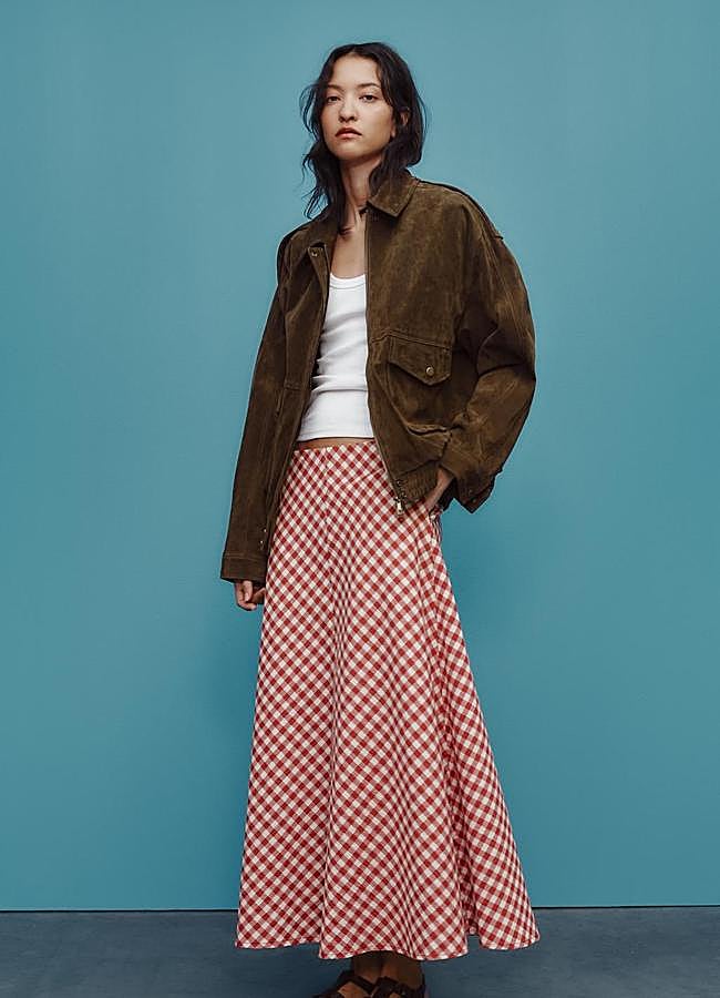 Imagen - Falda de vuelo con print de vichy