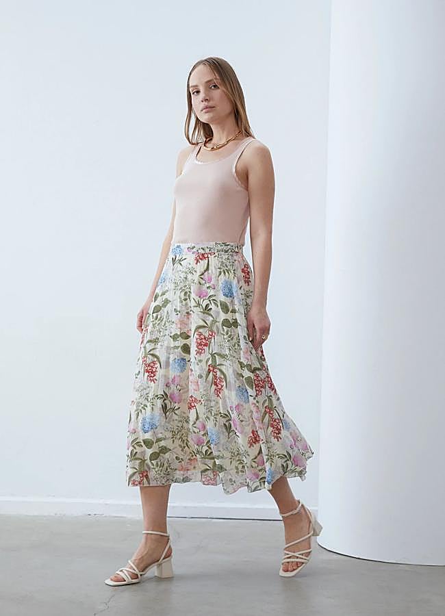 Imagen - Falda de vuelo con estampado de flores