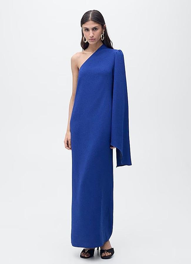 Imagen - Vestido largo asimétrico en azul real