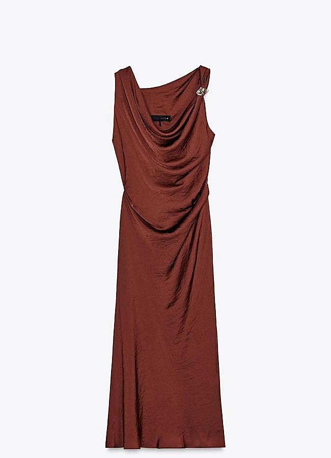 Imagen - Vestido midi con detalle de aplique de Zara.