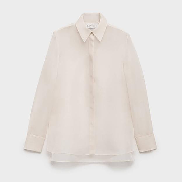 Camisa organza seda semitransparente (120€)