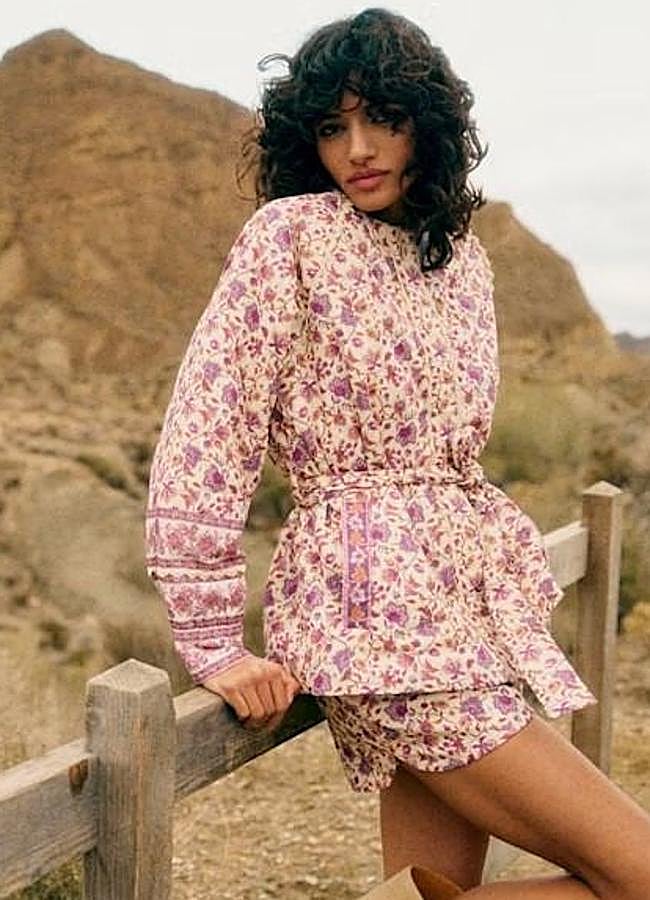 Imagen - Chaqueta de flores con cinturón