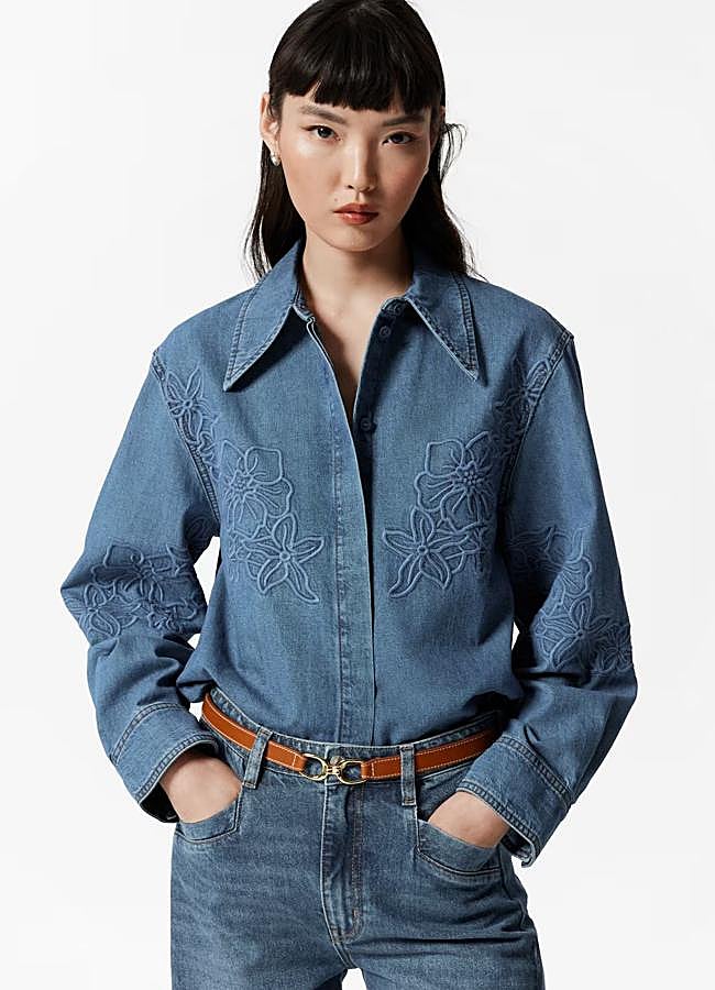 Imagen - Camisa vaquera con flores