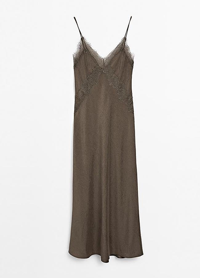 Imagen - Vestido midi lencero satinado de Massimo Dutti (89,95€)