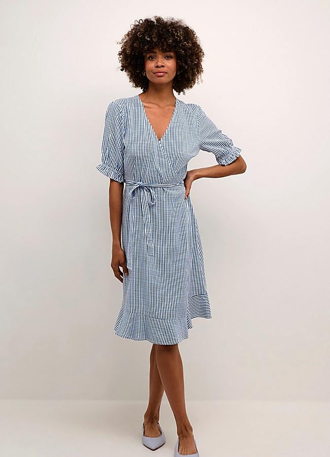 Imagen - Vestido camisero de rayas con manga corta