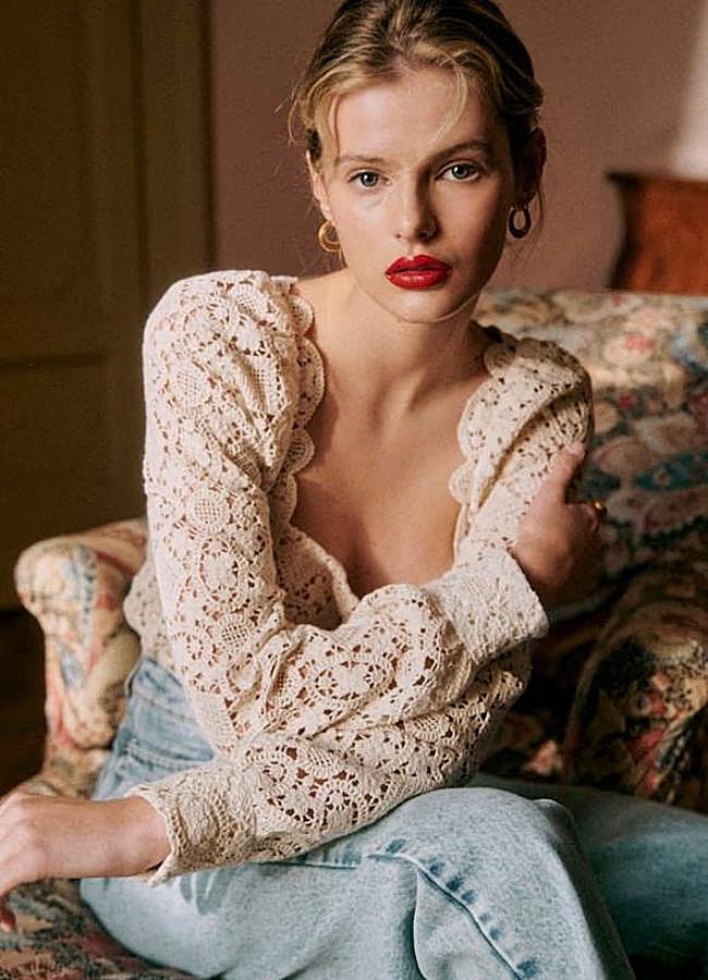 Imagen - Camisa de guipur con escote cuadrado