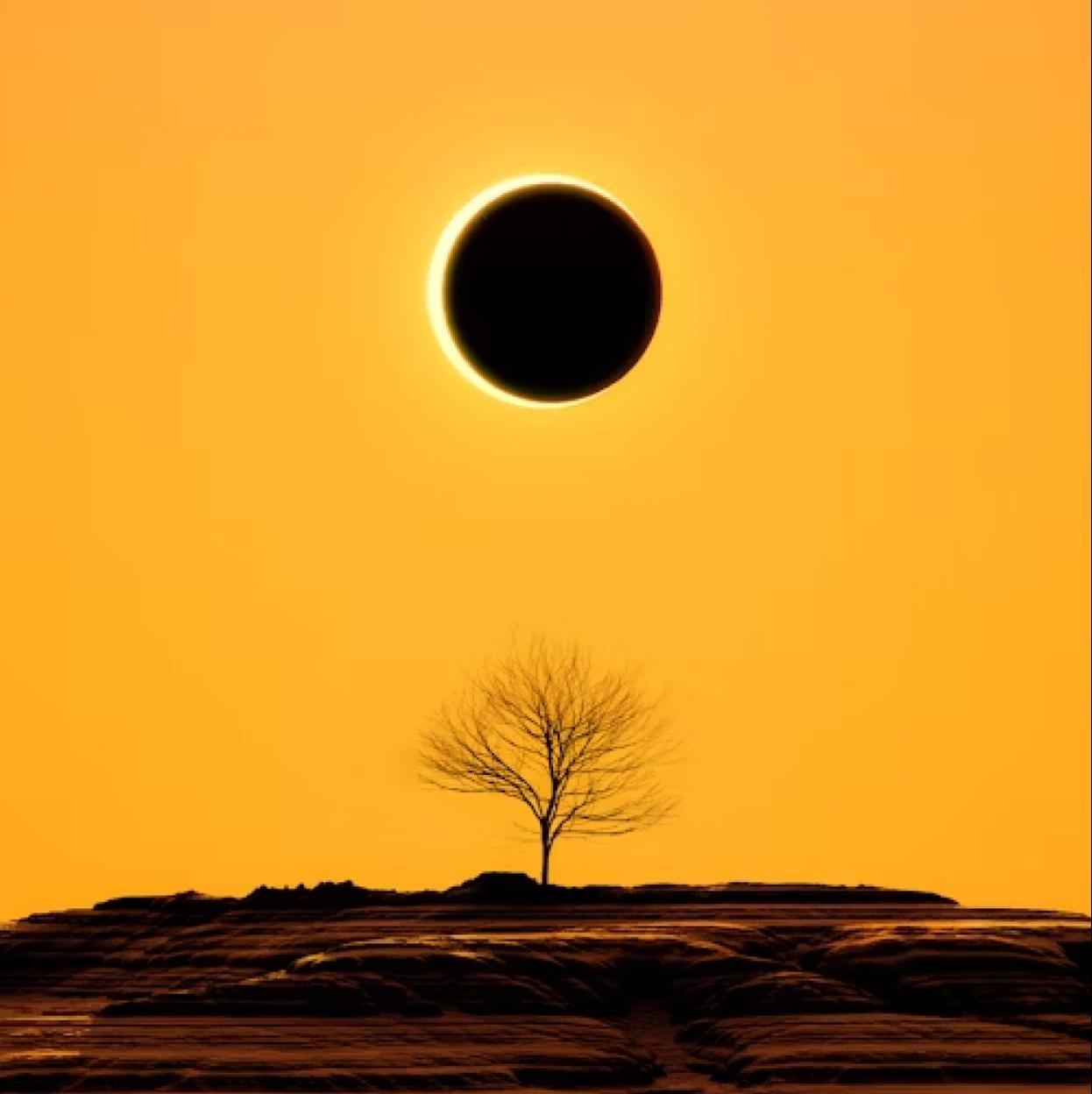 Imagen de un eclipse de sol.