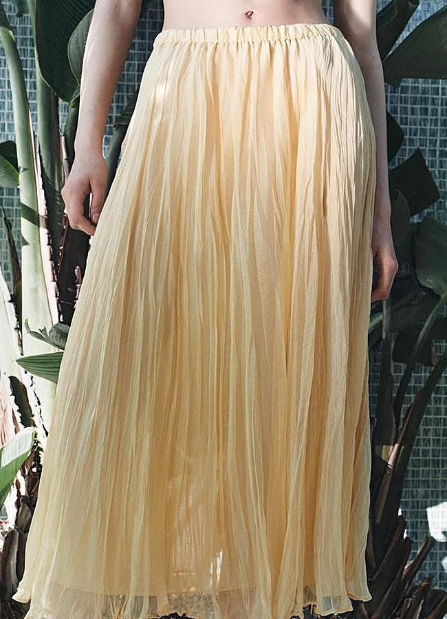 Imagen - Falda plisada amarillo pastel