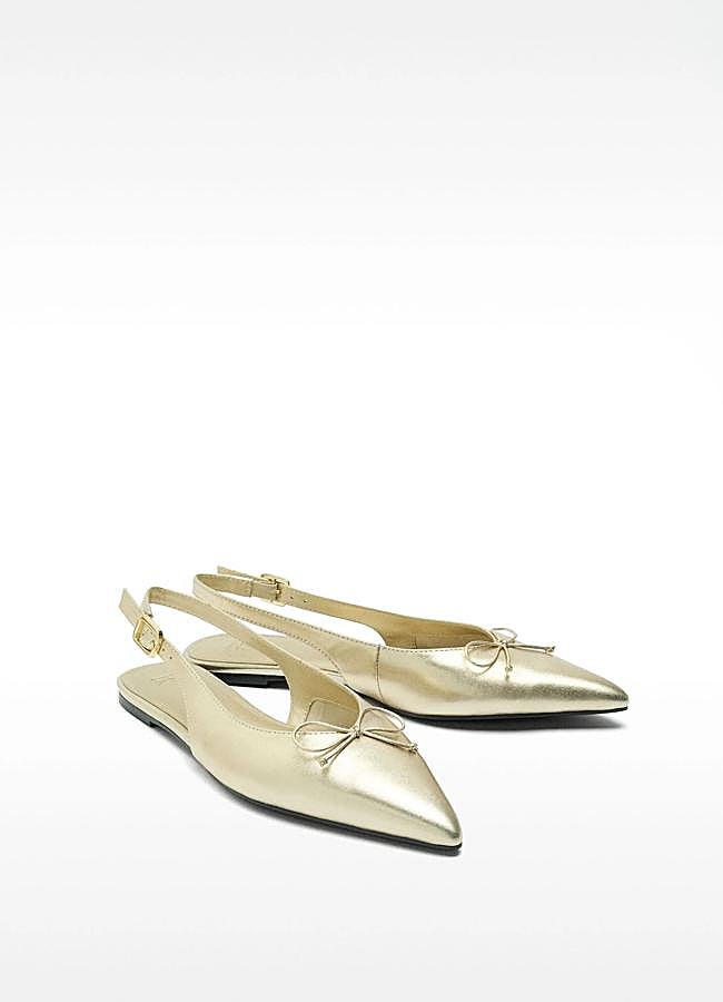 Imagen - Bailarinas destalonadas en dorado de Parfois.