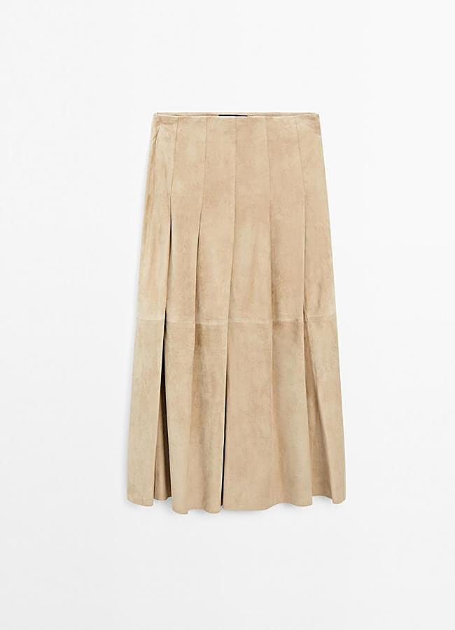 Imagen - Falda de tablas de ante, 249 euros.