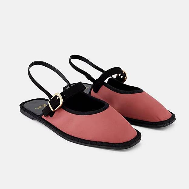 Imagen principal - Bailarina de mujer destalonada de Unit en rosa, verde militar y azul marino (25€)