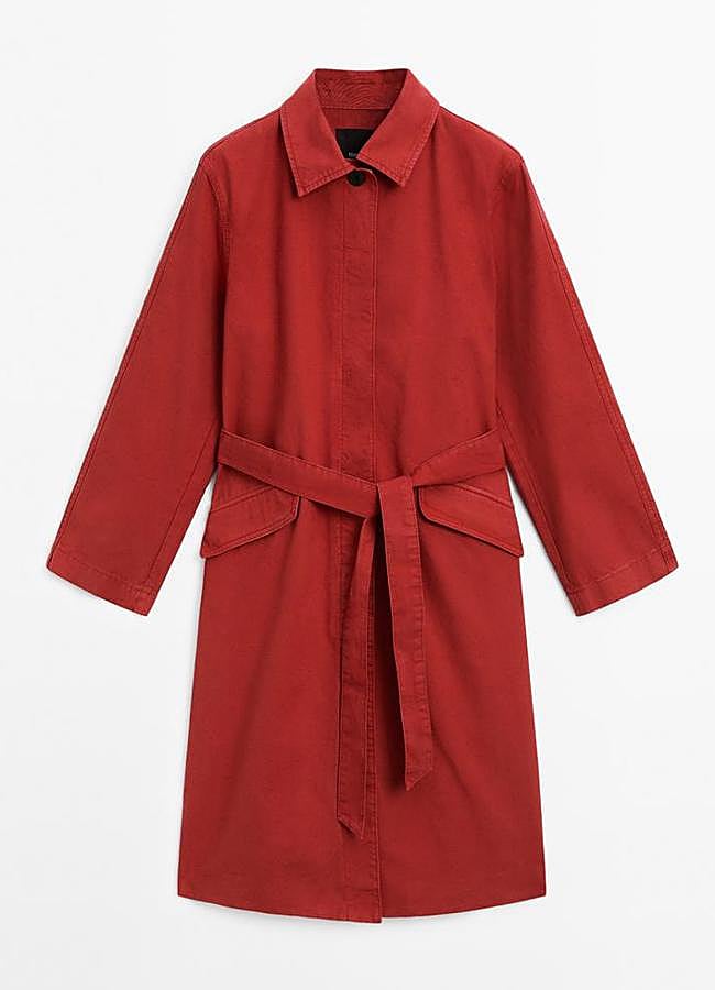 Imagen - Gabardina trench 100% algodón de Massimo Dutti (149€)