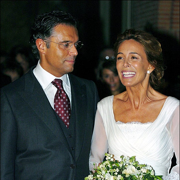 Alberto Martín Caballero y Lydia Bosch el día de su boda. 