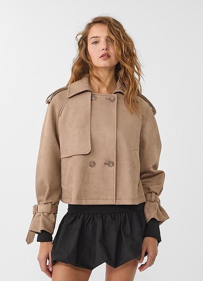 Imagen - Gabardina corta efecto ante