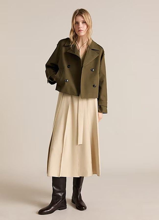 Imagen - Gabardina corta de algodón khaki
