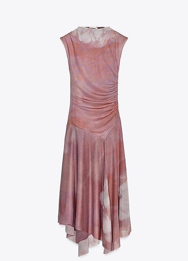 Imagen - Vestido de tul con frunces en rosa de Zara.