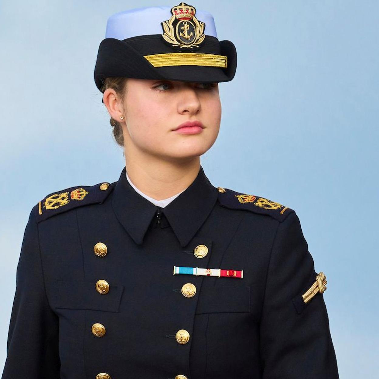La princesa Leonor a bordo del Juan Sebastián Elcano. 