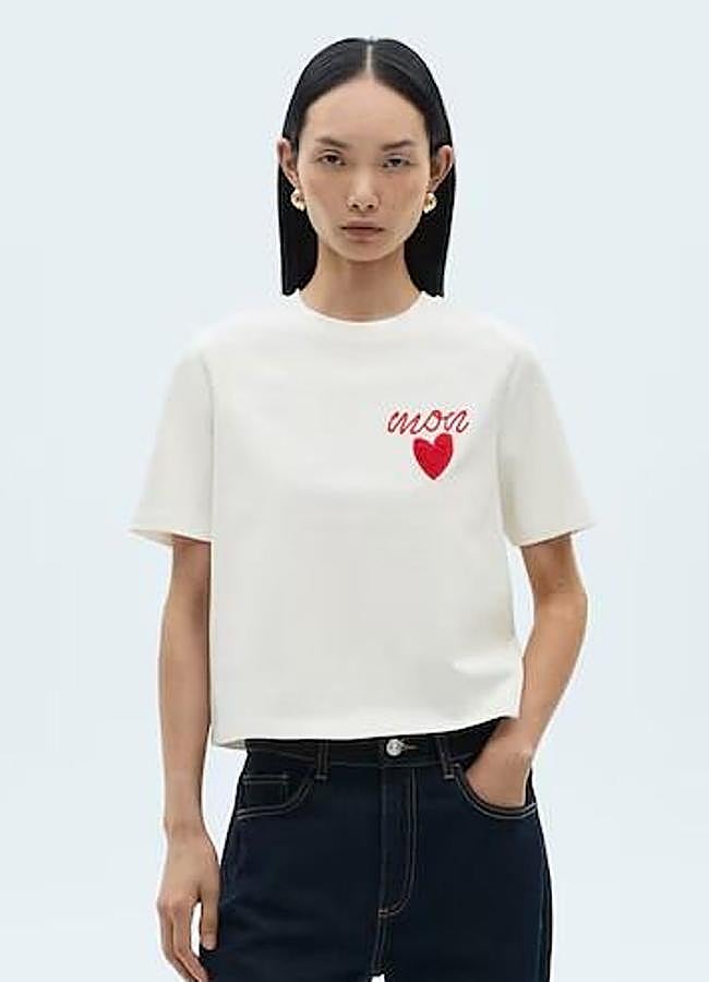 Imagen - Camiseta básica con bordado a contraste