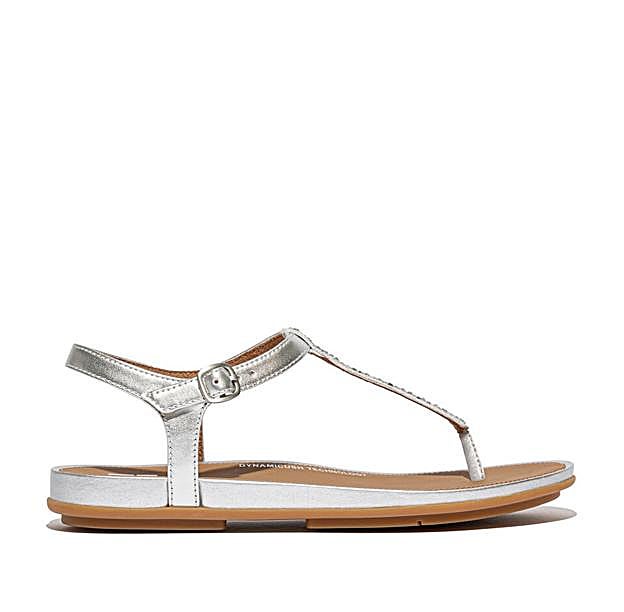GRACIE Crystal-Mix Leather T-Bar Sandals (100€)