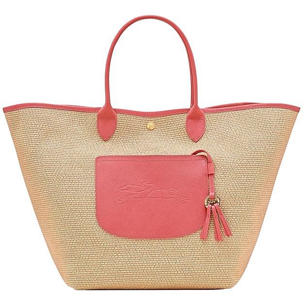 Bolso estilo shopper con detalles en rosa de Longchamp.