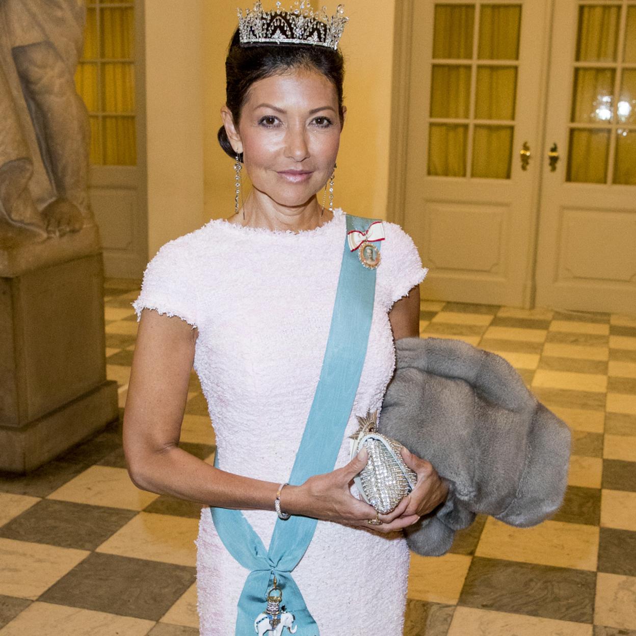 La condesa Alexandra durante una cena de gala en Copenhague. 