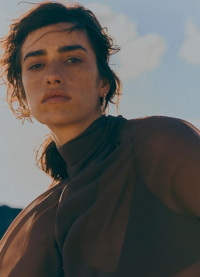 Imagen - Blusa de gasa semitransparente marrón chocolate