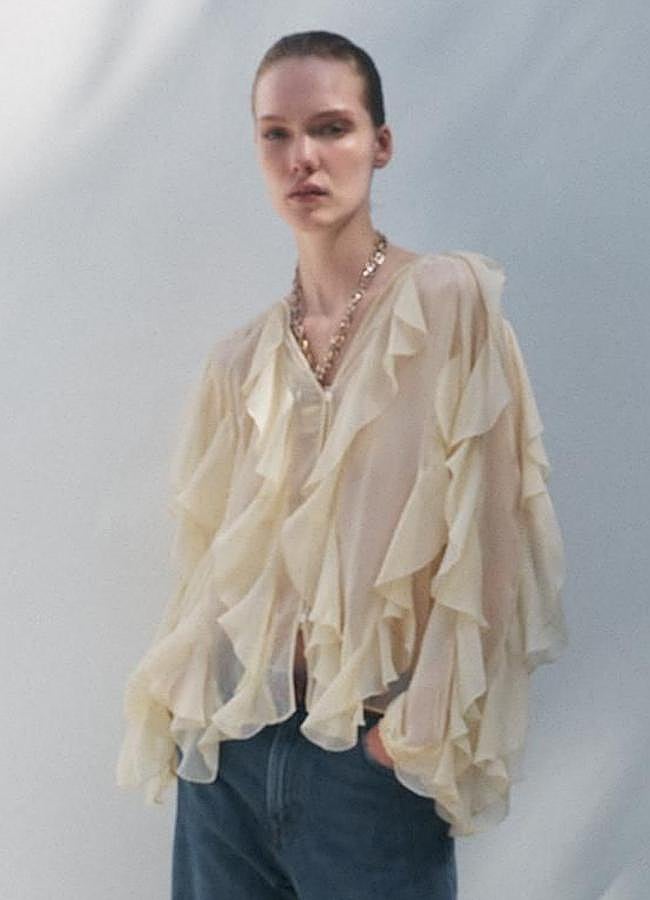 Imagen - Blusa de gasa vaporosa con volantes verticales