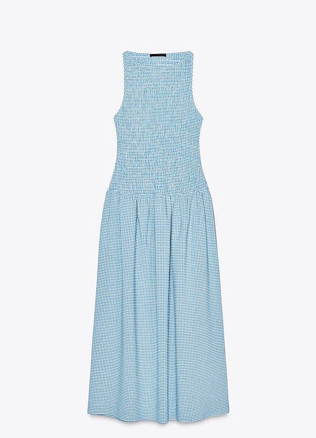 Imagen - Vestido de cuadros vichy en azul de Zara.