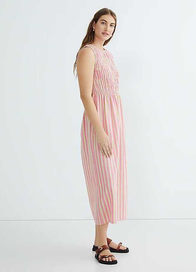 Imagen - Vestido de rayas con fruncido de Hipercor.