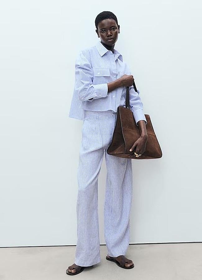 Imagen - Pantalones de lino con estampado de rayas