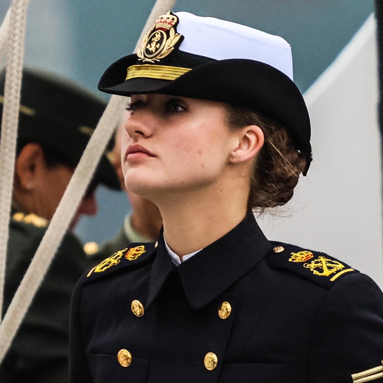 La princesa Leonor a bordo del Juan Sebastián Elcano. 