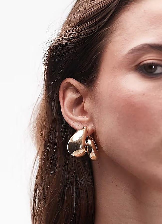 Imagen - Pendientes de lágrima dorados