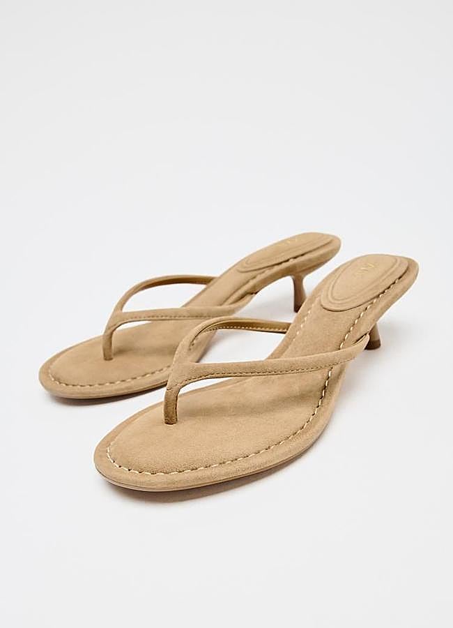 Imagen - Sandalias de tacón bajo en serraje