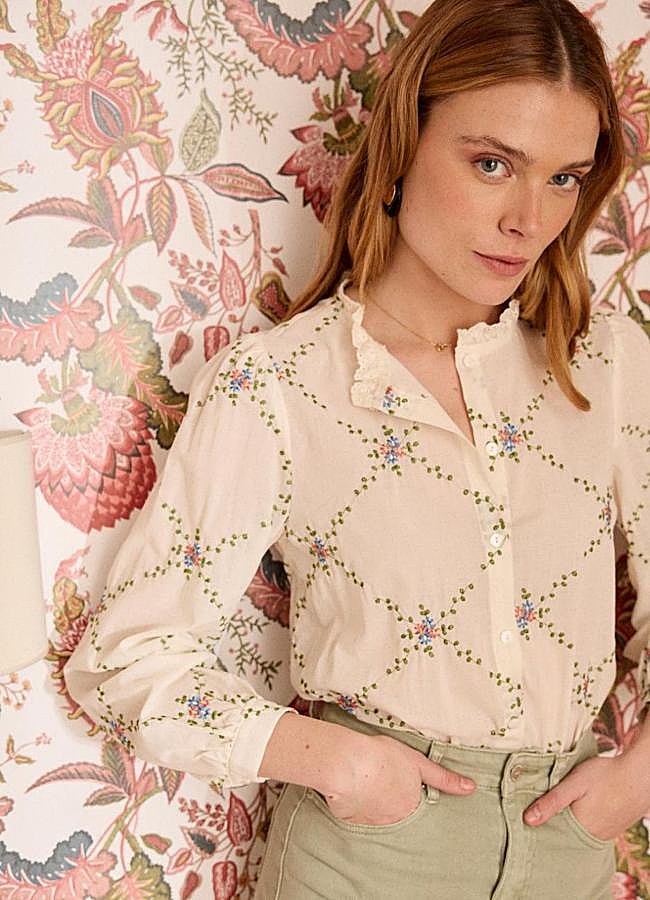 Imagen - Blusa con bordado de flores