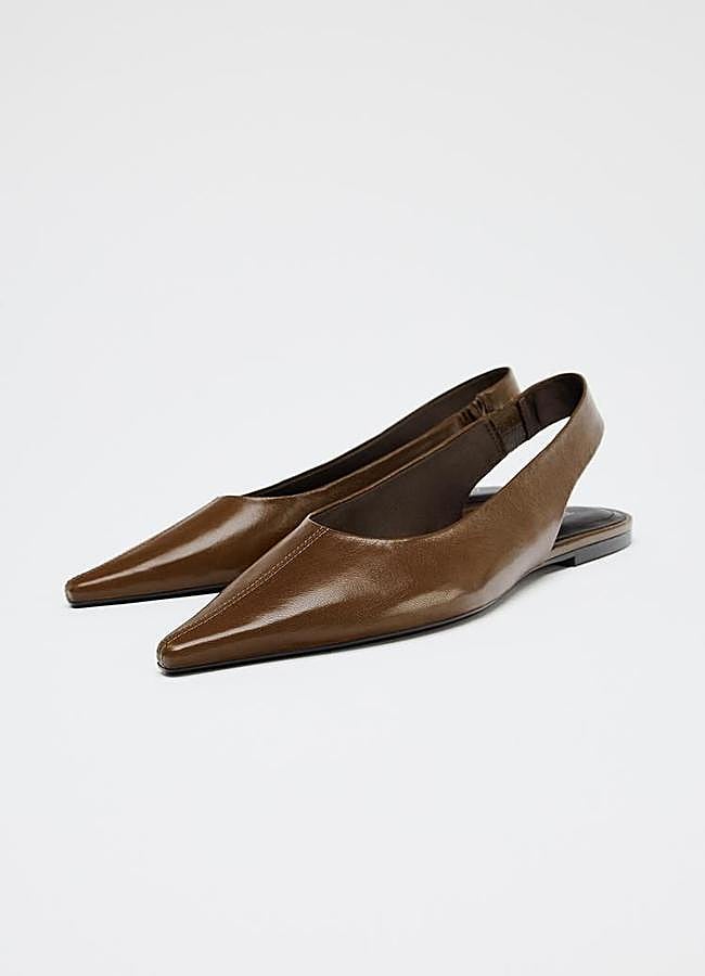 Imagen - Bailarinas slingback en punta marrones