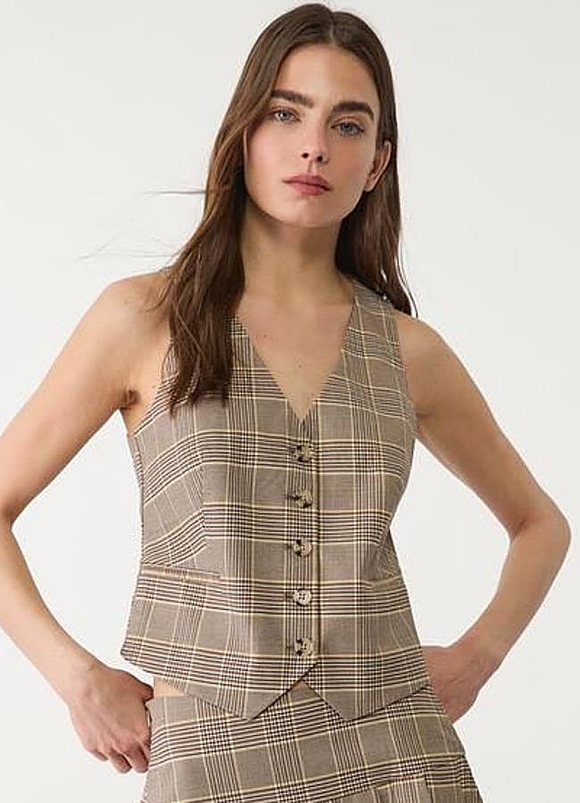 Imagen - Chaleco de vestir con estampado de cuadros