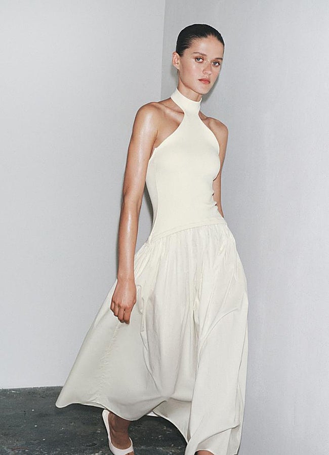 Imagen - Vestido combinado blanco de Zara.