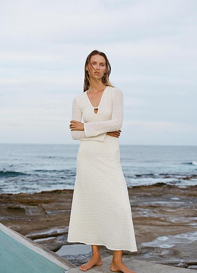 Imagen - Vestido largo de punto crochet