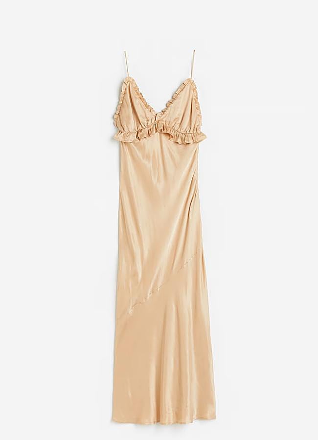 Imagen - Vestido lencero con detalles de volantes de H&M, 69,99 euros.