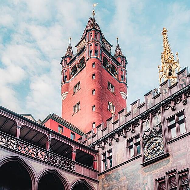 Detalle del Ayuntamiento de Basilea, Suiza