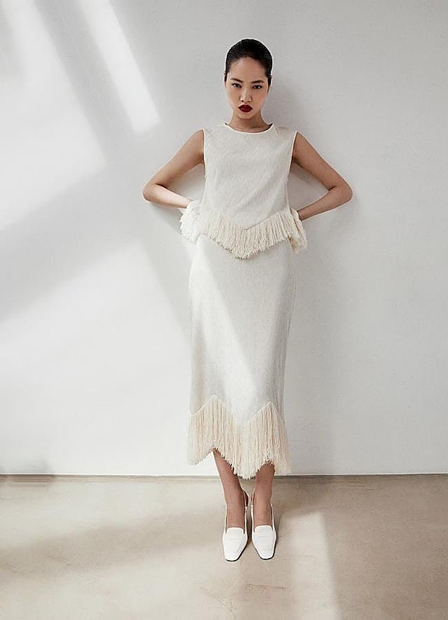 Imagen - Falda blanca con flecos