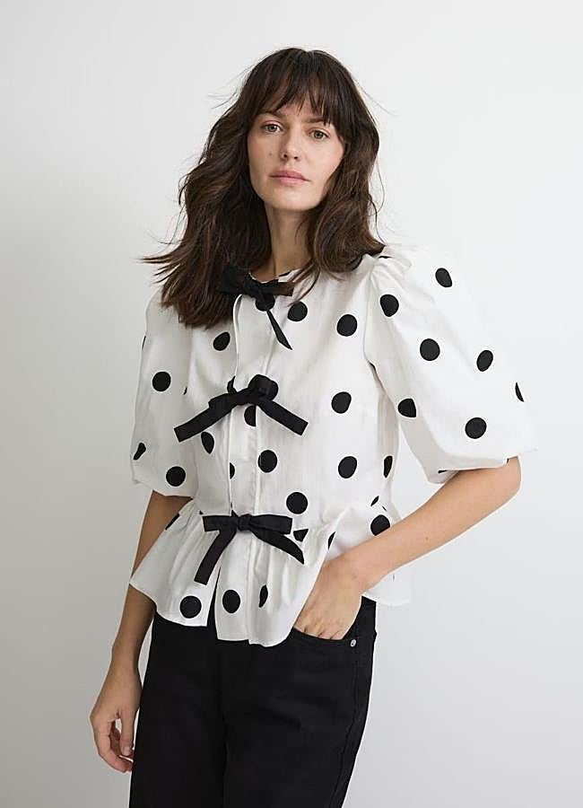 Imagen - Blusa con mangas abullondas de lunares