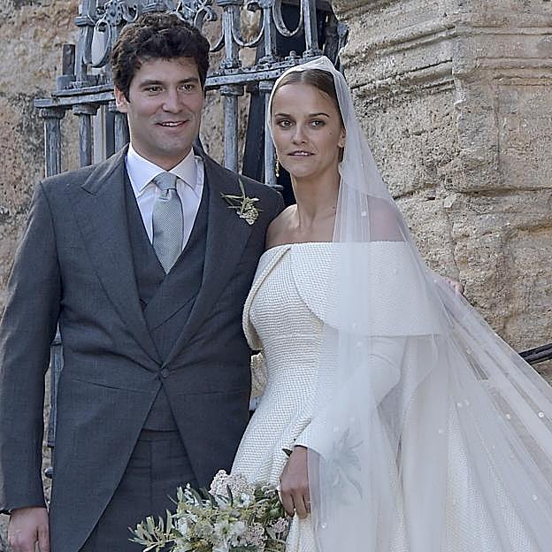 Lady Charlotte y Alejandro Santo Domingoel día de su boda. 
