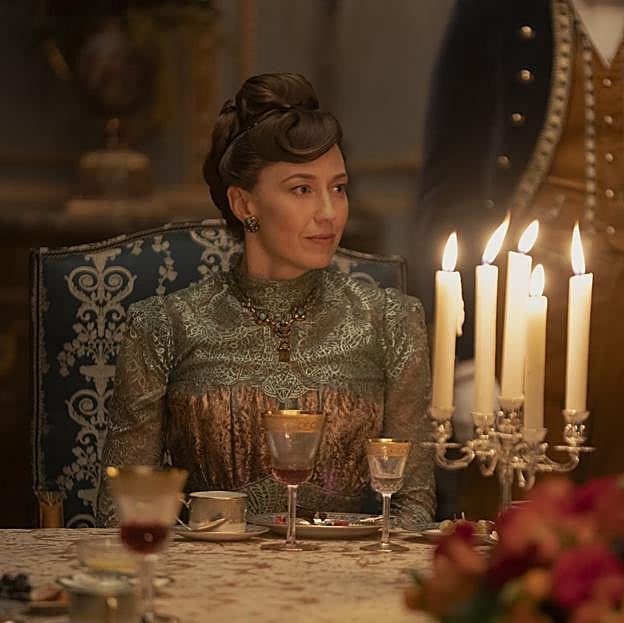 Carrie Coon como Bertha Russell en una imagen de la tercera temporada de La Edad Dorada.