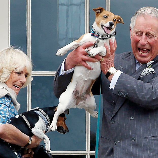 Carlos y Camilla en una divertida imagen junto a Beth y Bluebell. 