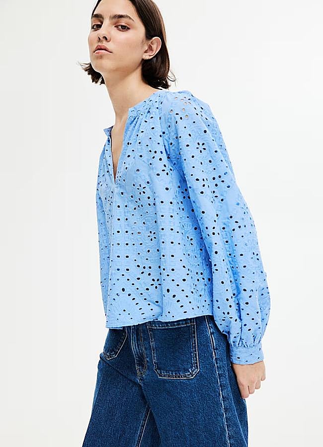 Imagen - Camisa con perforados azul