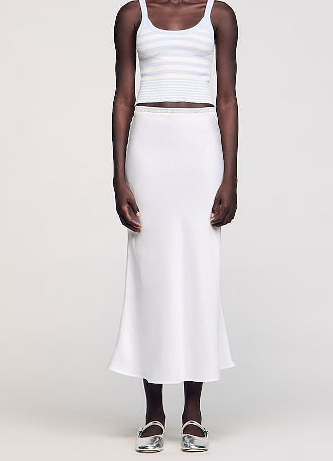 Imagen - Falda de satén en blanco