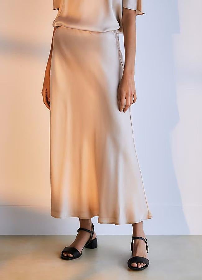 Imagen - Falda de satén beige